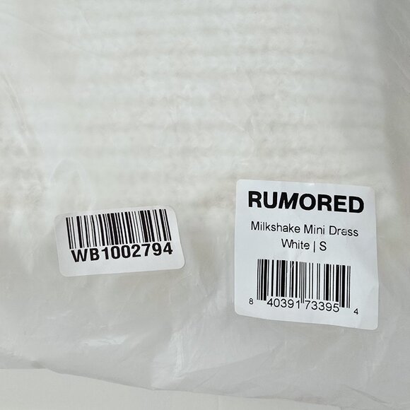 New Rumored - S - Milkshake Mini Dress White Coquette Soft Knit Oversized Casual - Picture 8 of 8